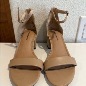 Amazon Women's Beige Ankle Strap Heels